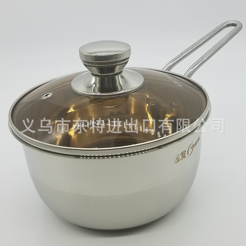 Factory direct sales of stainless steel single-handle milk POTS, household small cooking POTS, milk POTS, steel-handled instant noodle gift milk POTS detail image 6