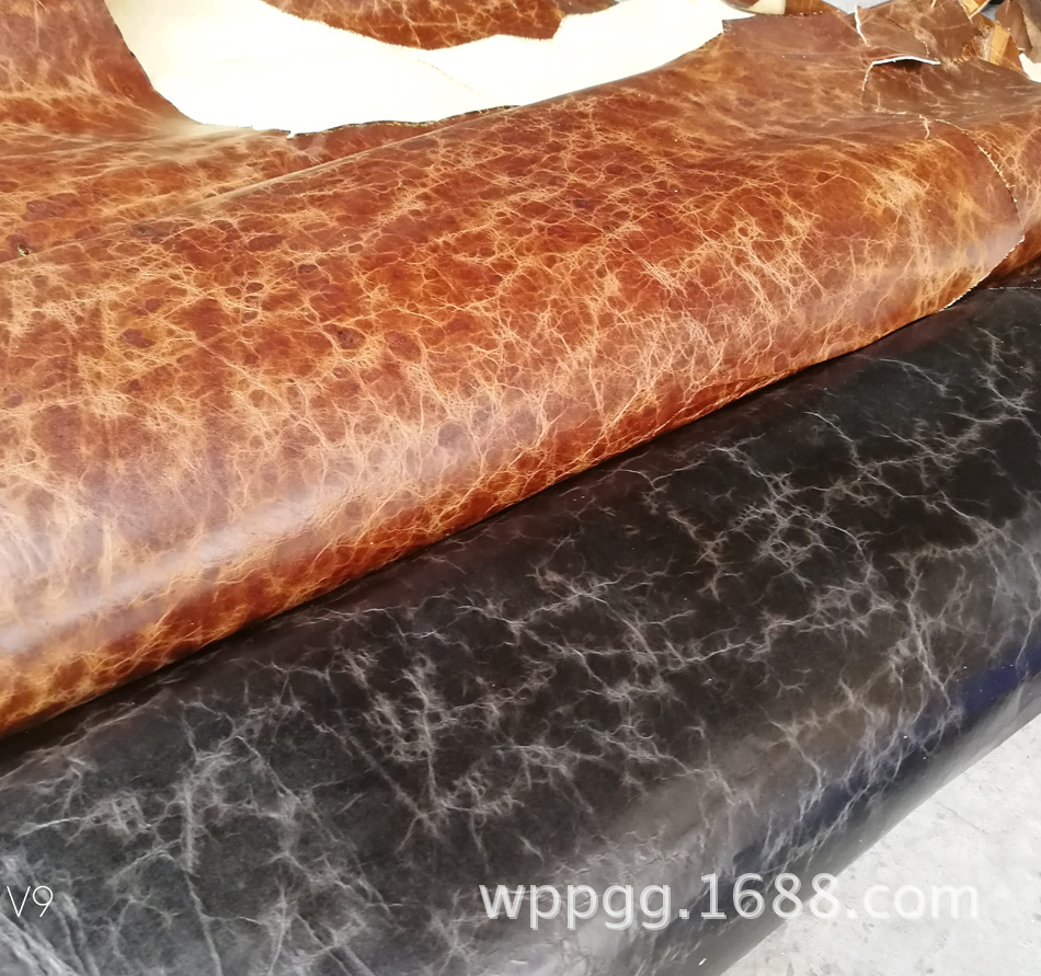 现货库存进口 1.2-1.4mm琥珀色头层油蜡皮