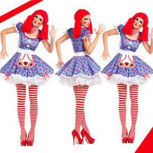 新款分碼萬聖節馬戲團表演服小丑服角色扮演成人女魔術師舞台裝