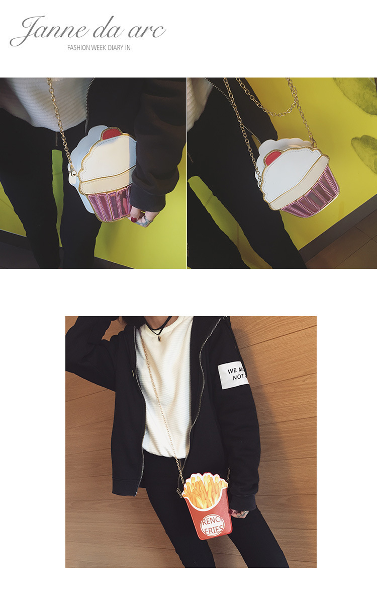 Korean New Creative Hamburger Fries Popcorn Chain Small Bag display picture 26