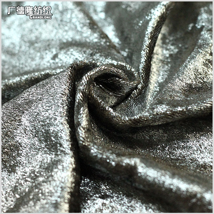 闪光绒金丝绒秋冬烫金服装面料涂金粉绒布装饰布箱包裙裤外套配饰