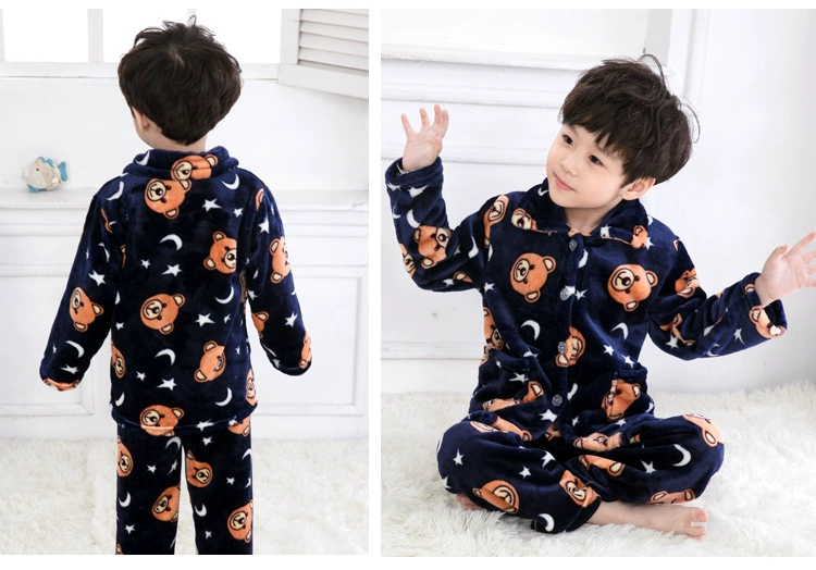 Winter homewear for baby girls boys Coral fleece cute Princess hot sale pyjamas 2-11T kids sleepingwear children bottoming shirt children's sleepwear