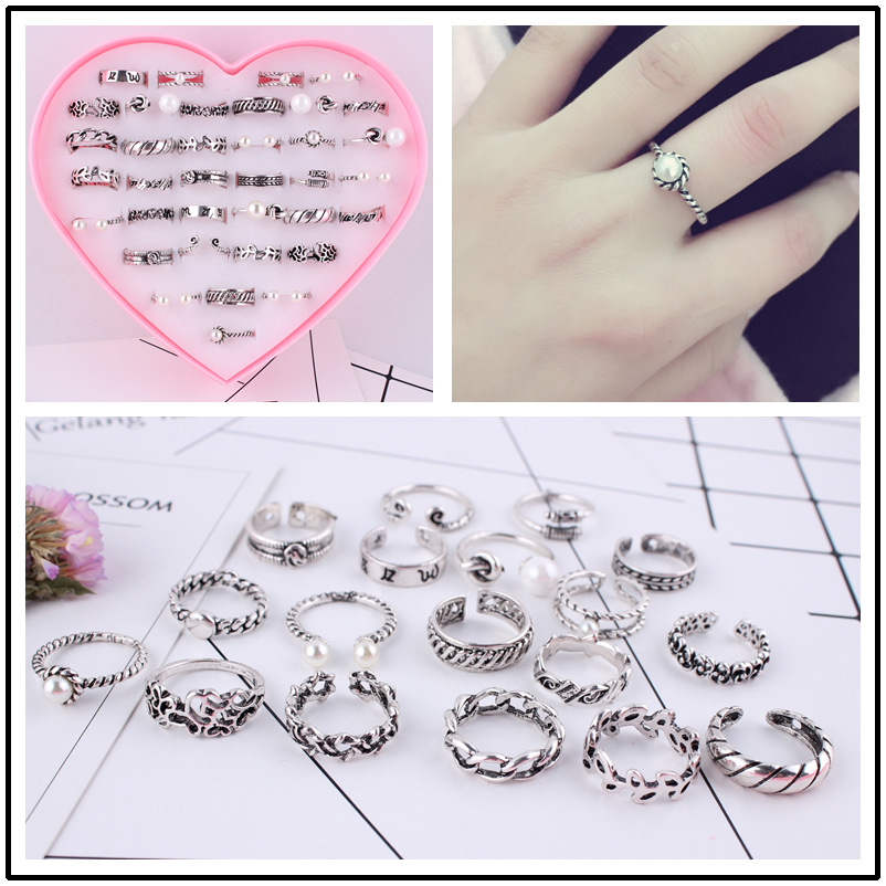 Ethnic fashionable retro ring heart-shaped