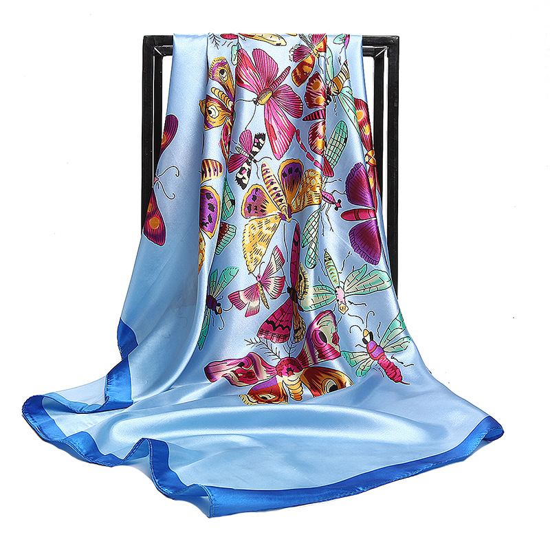 Women's Fashion Printing Satin Printing Silk Scarves display picture 2