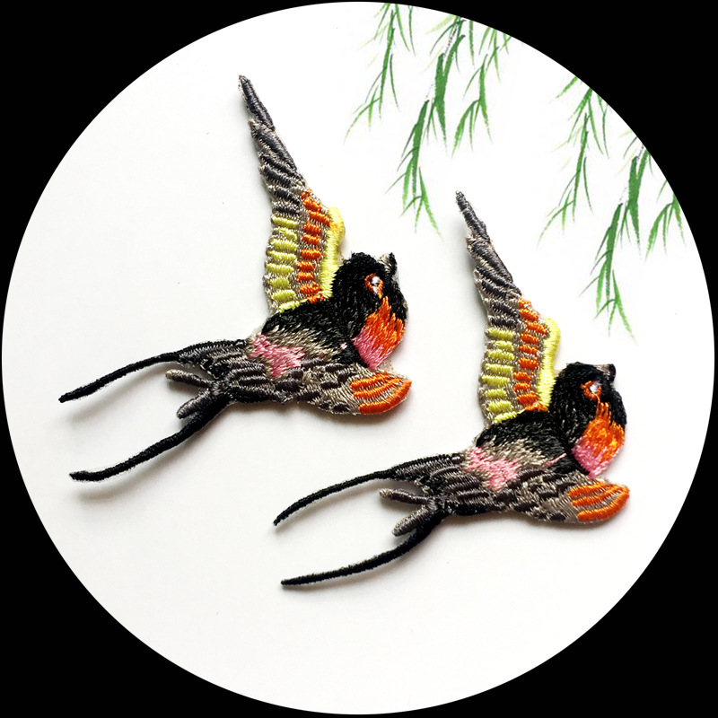 刺绣花徽章仔可烫缝衣服牛仔皮衣服装辅料手剪边无边布贴