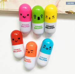 Expression Pencil Pen with Extendable Function Cute Expression Pen Adorable Extendable Medicine Pill Pen Mini Cartoon Expression Capsule Pen