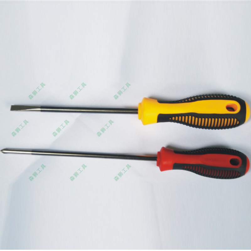 厂家批发50#钢十字一字手动螺丝刀 软胶柄带磁螺丝刀批森狮