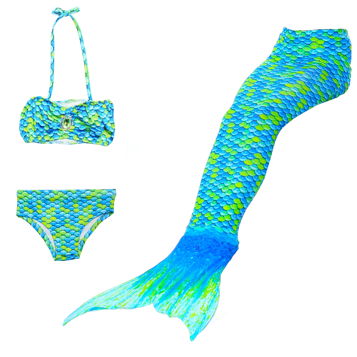 Girl's Fashion Mermaid Nylon Polyester Bikinis 2 Piece Set display picture 2