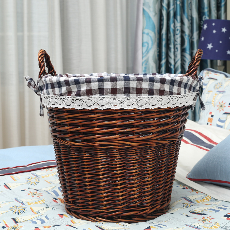 Cesta de lavandería al por mayor cesta de almacenamiento de ratán cesta de lavandería de mimbre cesta de lavandería portátil con orejas cesta de almacenamiento de ropa sucia