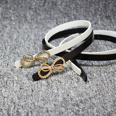 Bracelet bow tie wholesale board fastener sweet fine waist belt for women, painted leather small belt, fashionable long dress skirt decoration band