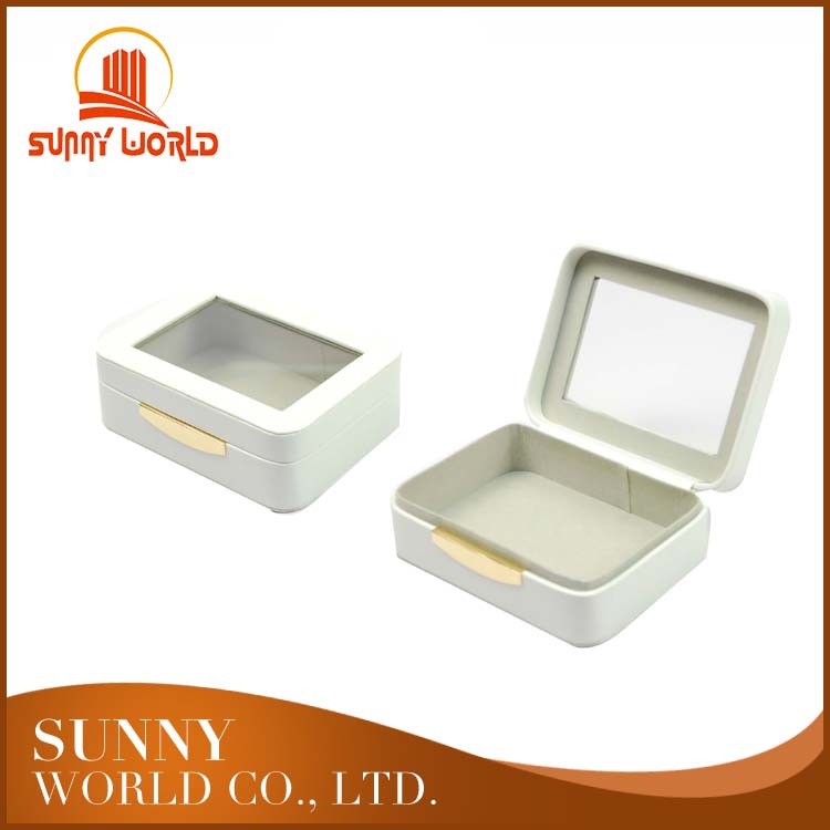 Premium leather Jewelry box customized Acrylic Transparent cover high-grade Jewelry storage box Customized cortex gift