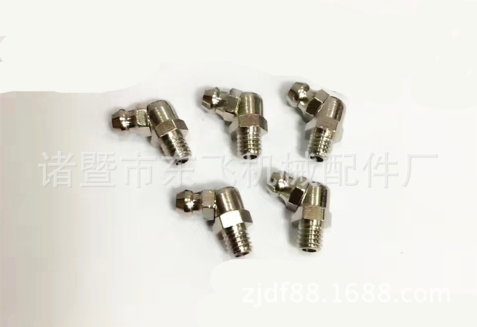 M6X1 M6x0.75铜油嘴 滑块导轨铜镀镍黄油嘴