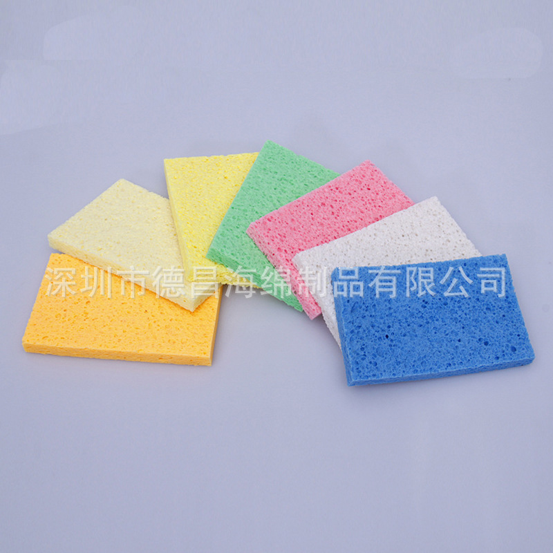 压缩方形木浆棉 干态木浆棉加印LOGO 纤维素海绵