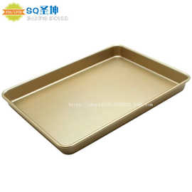 大号金色烤盘烤箱家用长方形不沾蛋糕模具烘焙工具 重型钢长方盘