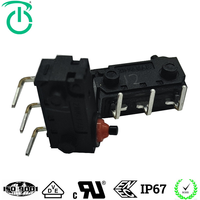 厂家生产高寿命侧向防水微动开关无柄尺寸12.8mm微动开关