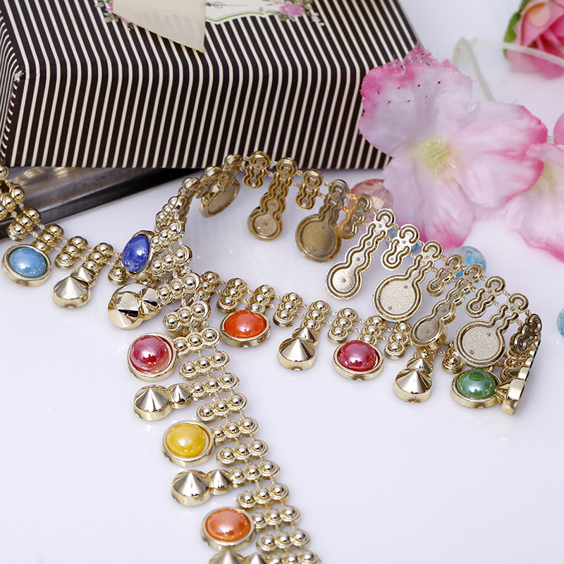 UV电镀金银花型线钻饰品服装女鞋帽子头箍围巾钻饰辅料旗袍闪