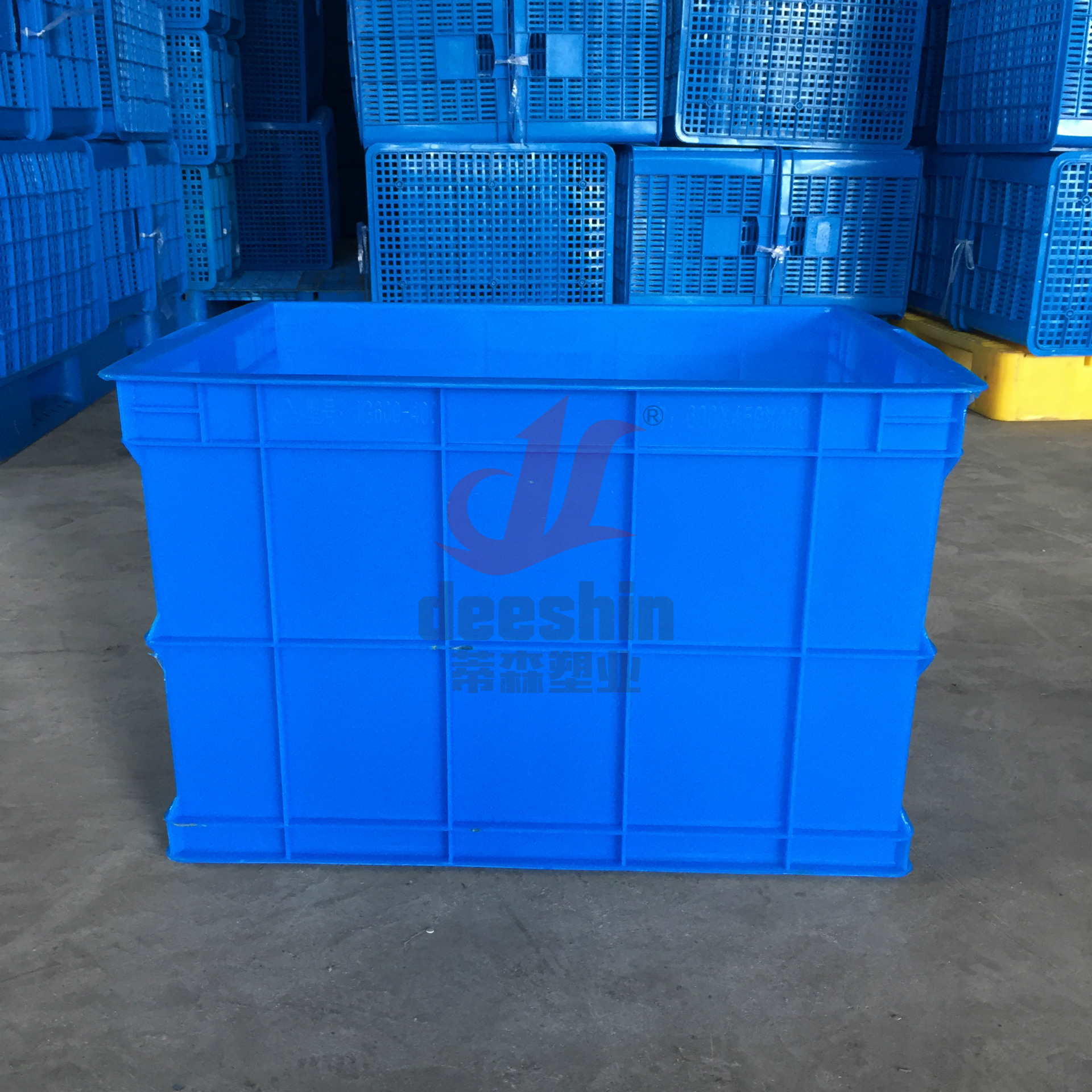 600*450*400物料箱 塑料物流周转箱货架栈板零件箱加厚加强塑胶框