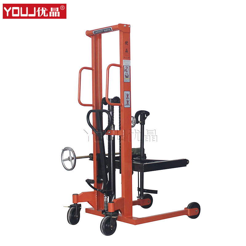 上海 NBF35液压油桶升高车 油桶翻转倒料车 咬嘴式铁桶翻转倒料车