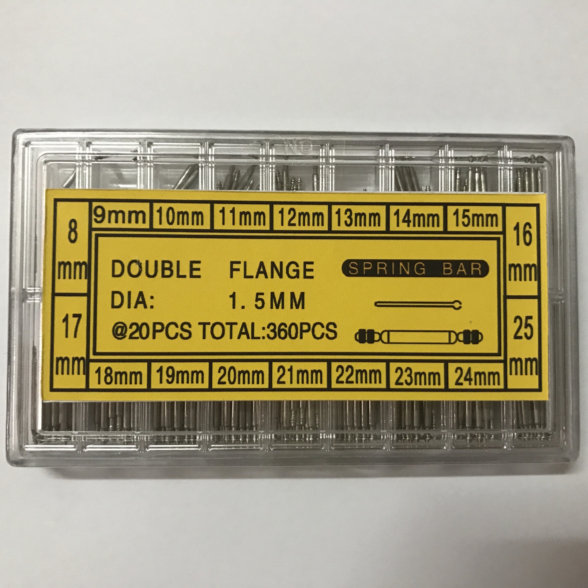 360pcs修手表耳8-25mm套装|针柱轴|无缝连接弹簧生耳杆盒装