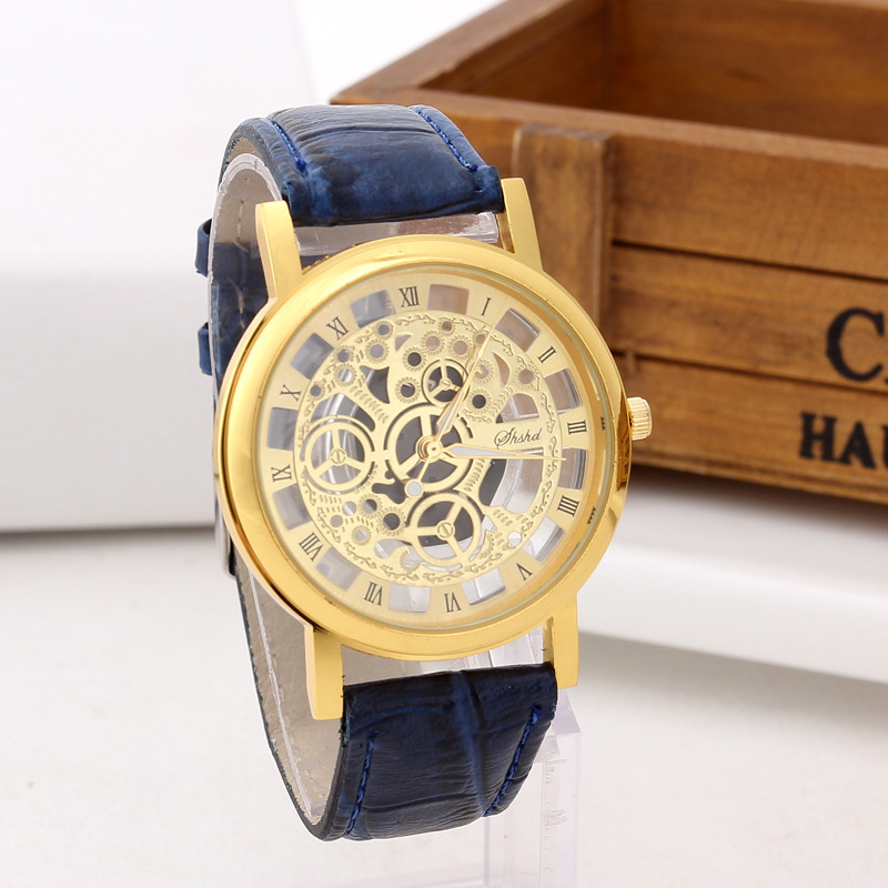 AliExpress eba classic fashion trend hollow real belt men and women couple watch non-mechanical watch Generation hair