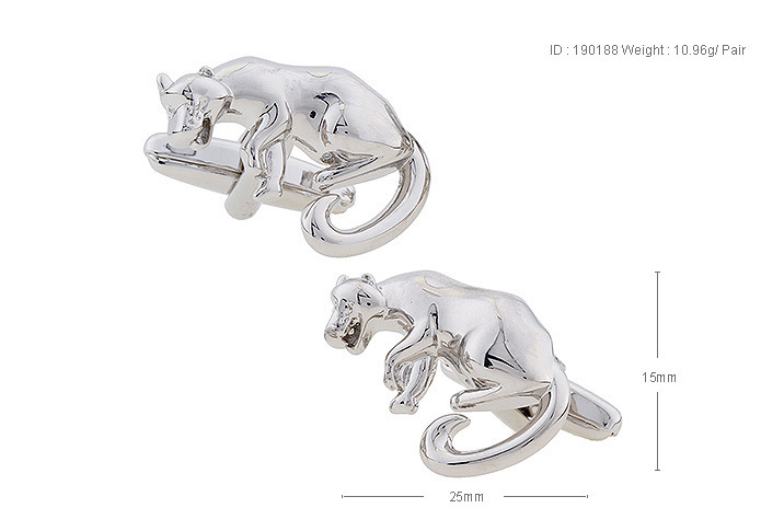 Animal Lioness Electroplated White Steel Cufflinks Animal Lioness Electroplated White Steel Cufflinks