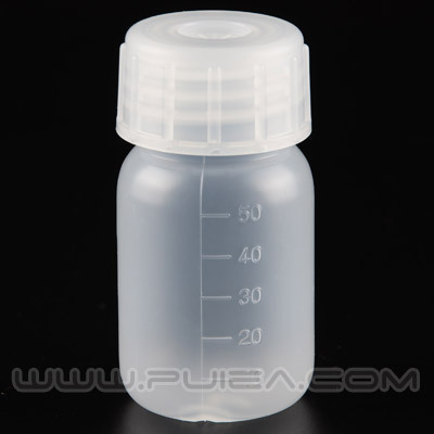 ASONE进口PP塑料大口试剂瓶50ml PP刻度广口瓶瓶子亚速旺半透明