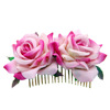 Amazon Flower Ring double velvet rose hair combing red rose hair accessories rose fork comb