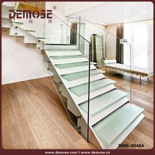 定制悬空钢化玻璃楼梯 隐藏龙骨玻璃楼梯 安全钢化玻璃踏板楼梯