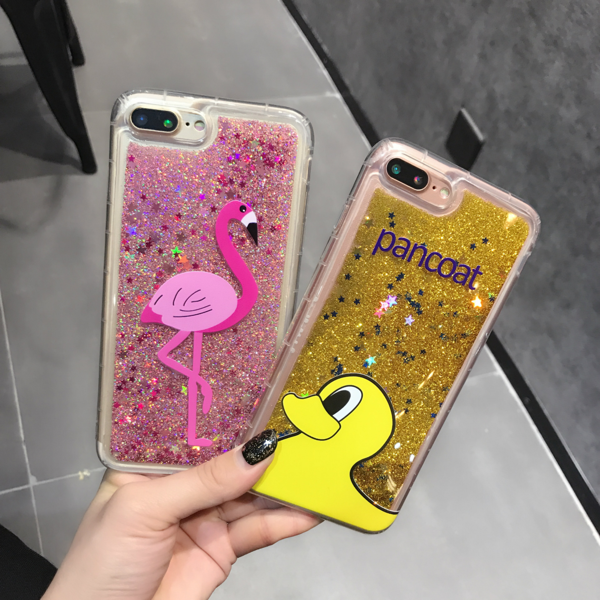 流沙閃粉火烈鳥iphone7手機殼蘋果6plus全包軟防摔保護套7plus殼