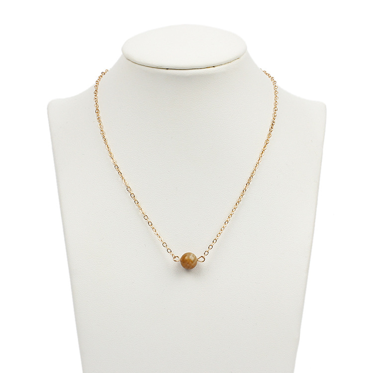 3g Weight Necklace Classification Geometric Pattern Women'S Gender Simple Style Style Gold, Silver Color Fashion All-match Turquoise Beads Pendant Short Clavicle Necklace 3