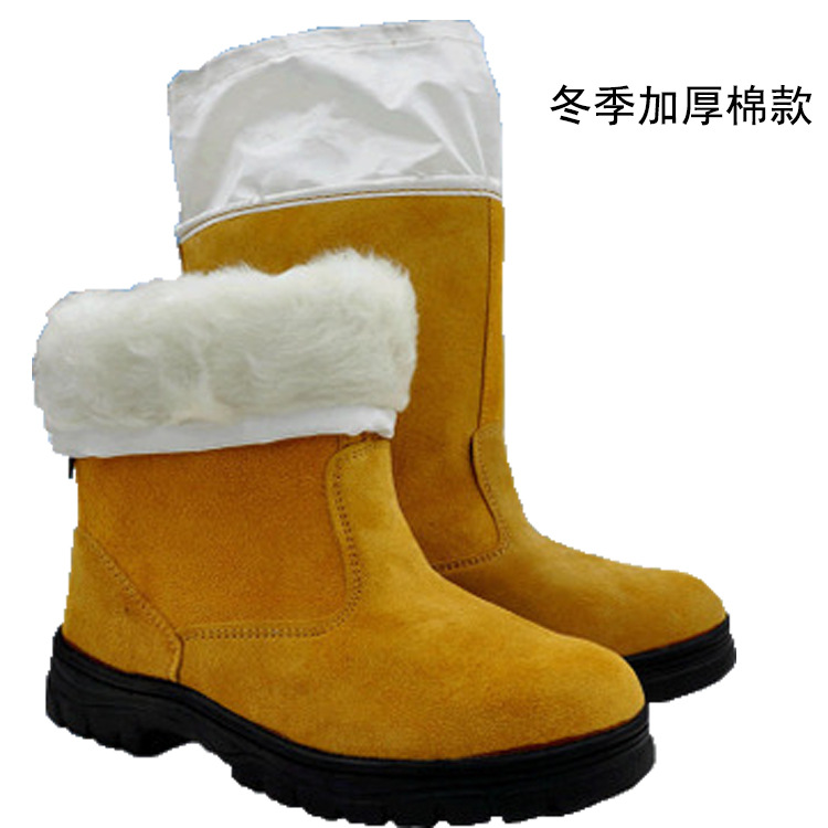 厂家直销冬季加厚黄棉靴防砸防刺焊工鞋耐穿防滑橡胶大底劳保鞋男
