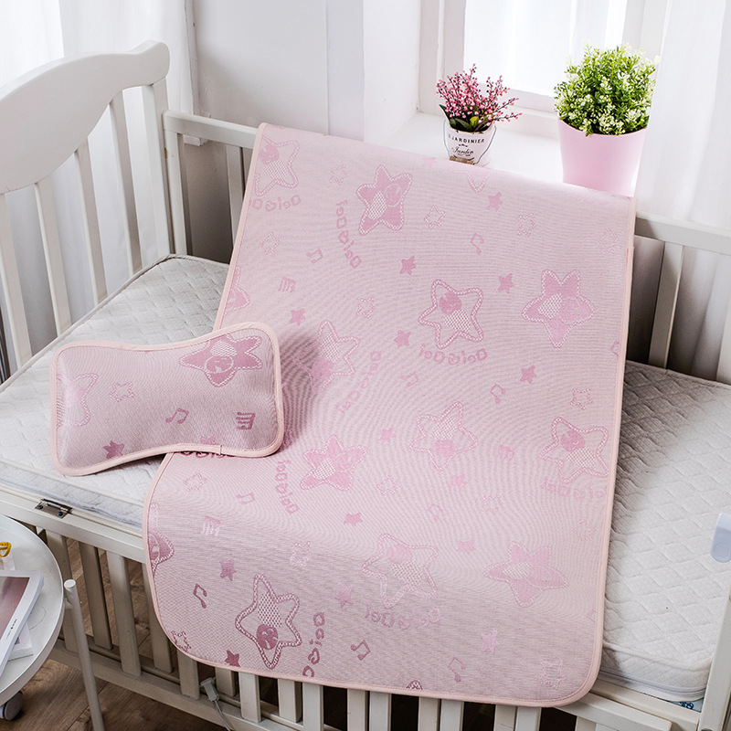 批发婴儿凉席卡通儿童冰丝凉席子夏季空调席可折叠一件代发