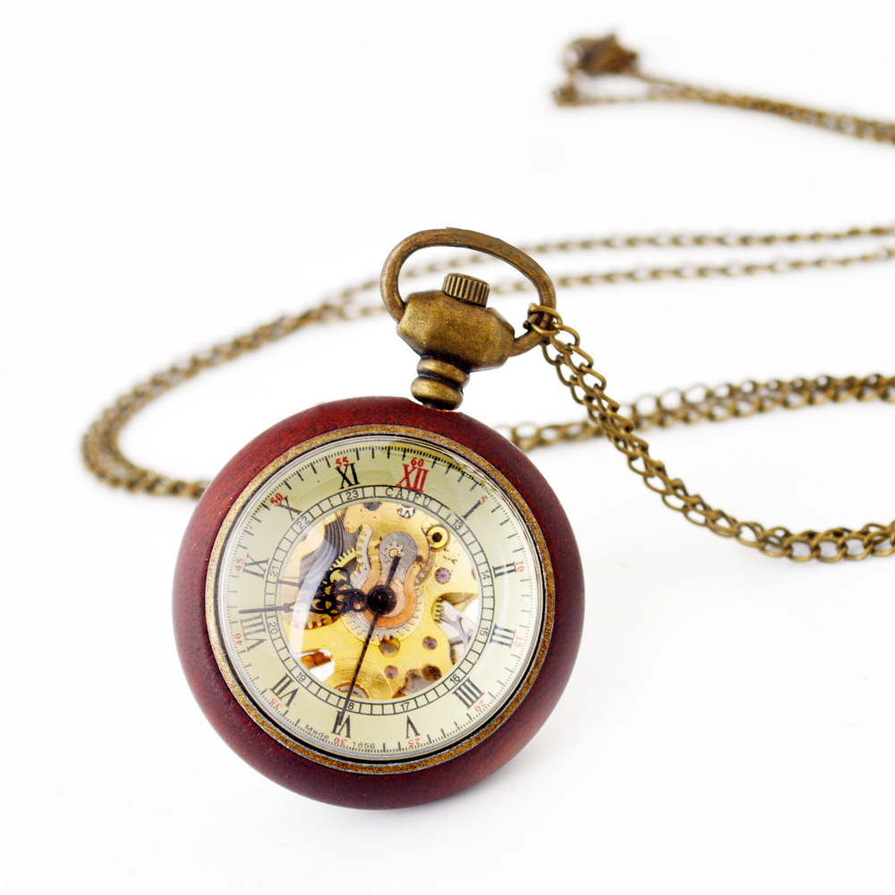 Boshya spherical mechanical pocket watch wholesale solid wood crystal ball mechanical pocket watch men's and women's fashion mechanical watch