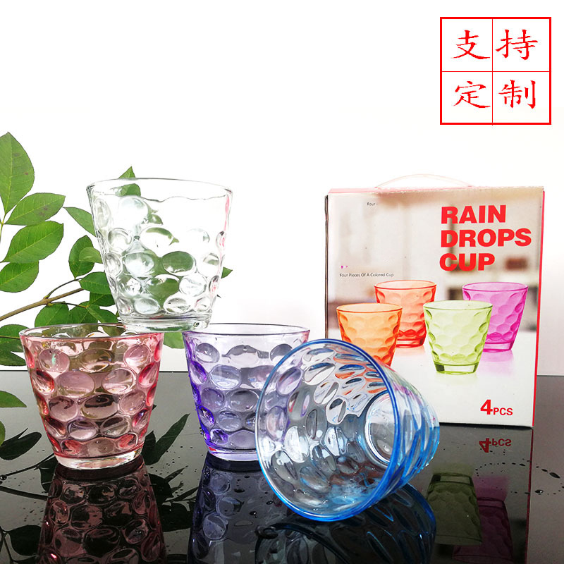 创意雨点玻璃杯套装礼盒 礼品厂家定制产地定制logo扫码进店引流