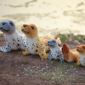 仿真海豹海洋毛绒玩具 儿童创意抱枕海洋馆礼物 可爱动物公仔批发