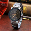 Fashionable black dial for beloved, watch, metal steel belt suitable for men and women, simple and elegant design