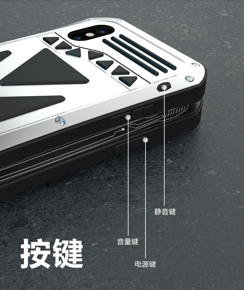 R-Just X-Men Superhero Slim Waist Stainless Steel Dirtproof Shockproof Heavy Duty Metal Case Cover for Apple iPhone X