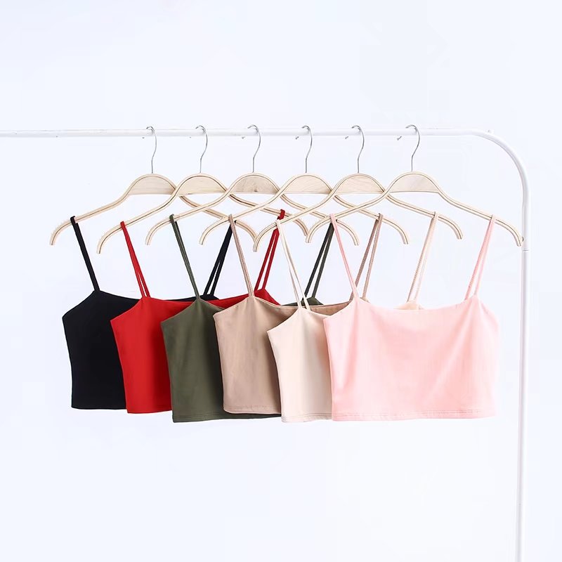 solid color double layer short camisole clothes set NSAC32706