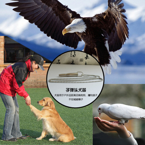 Brass bullet ultrasonic dog flute dog whistle dog flute pigeon parrot pet trainer outdoor supplies