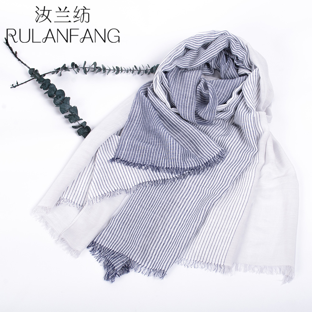 Japanese demi-season thin beach fashionable scarf with tassels