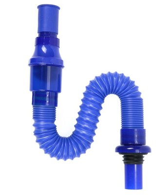 易安装蓝色台盆塑料下水管台盆防臭翻板面盆可伸缩定型胶头下水管|ms