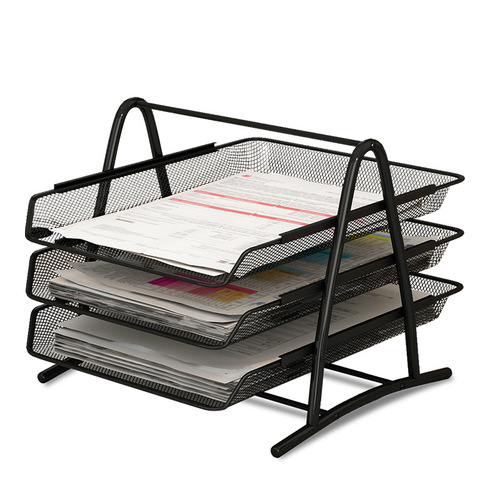 Office supplies metal iron mesh multi-layer file rack file frame drawer type frame information rack desktop organizer rack wholesale