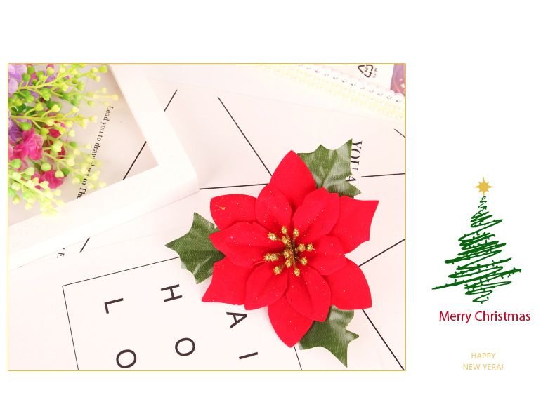 Kerst Eenvoudige Stijl Klassiek Bloemen Kunststof Vakantie Festival Hangende Ornamenten Decoratieve Rekwisieten display picture 2