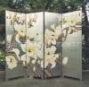 screen All hand Coloured drawing Gold and silver foil Magnolia screen a living room screen hotel Restaurant activity Folding screens