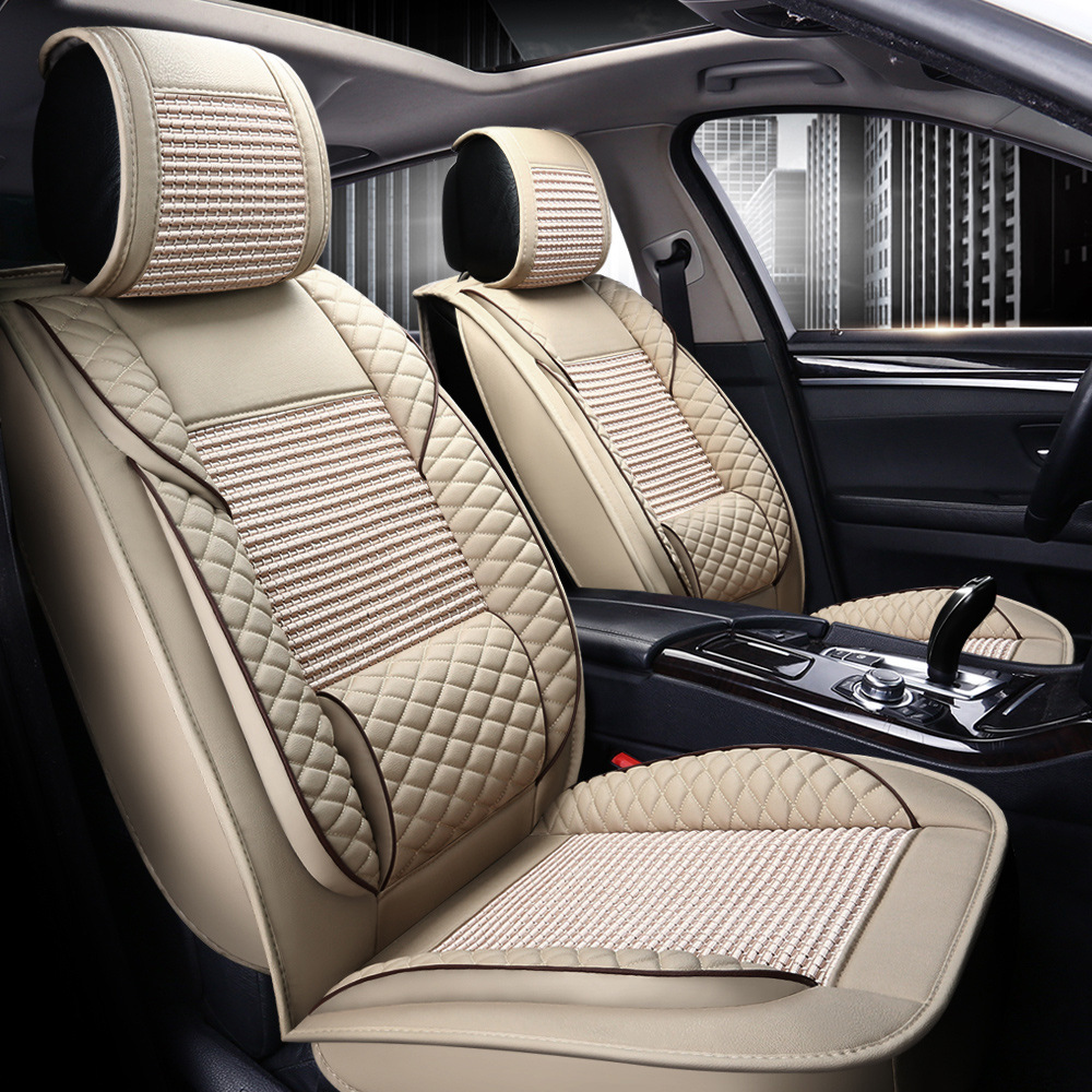 冰絲皮革汽車坐墊 夏季座套 四季通用座墊套子座套內(nèi)飾用品YS-1