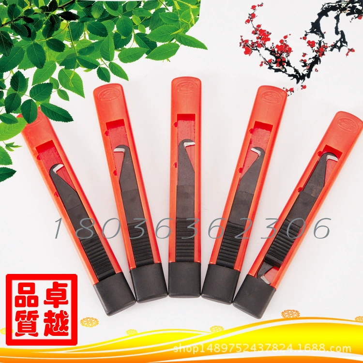 Завязывающий нож Телескопический двуглавый резак для пряжи двухтактный стальной нож для кожи Большой Крючок нож ручка банана крючок нож Обрезной нож