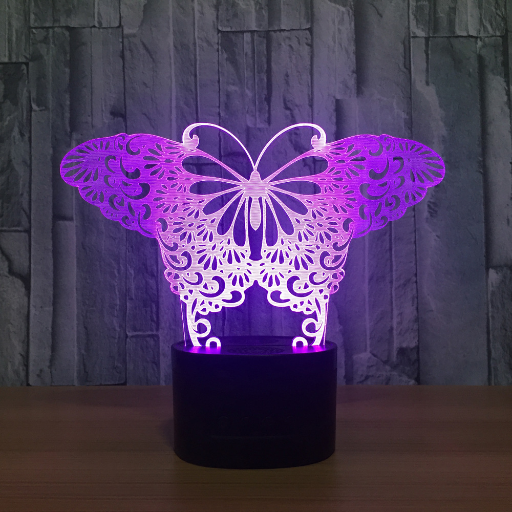 3D创意七彩小夜灯 简约触摸家居卧室USB供电