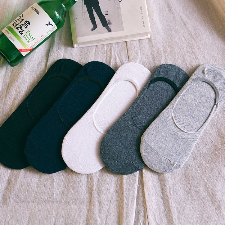 Men's invisible socks shallow mouth non-slip socks ultra low boat Socks cotton peas socks trendy men's casual socks factory direct sales