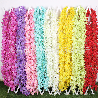 Simulation flower vine Hydrangea Ocean Orchids simulation Wisteria wedding decorate Wedding celebration cherry blossoms Rattan