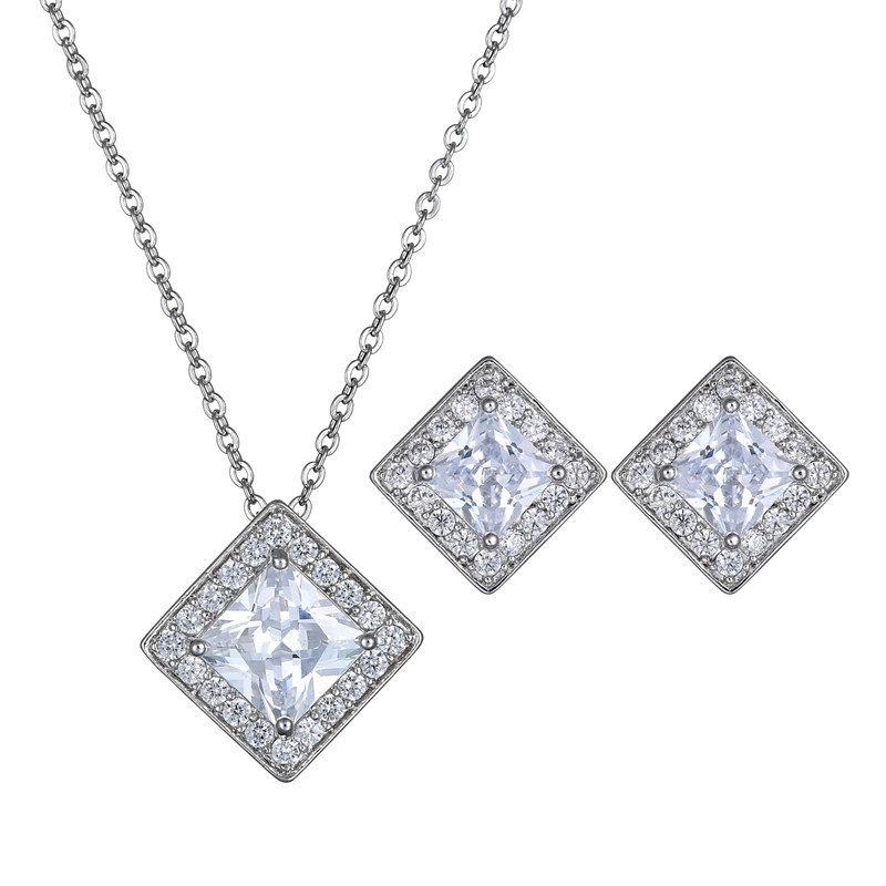 庆兴 跨境订单套装首饰优质锆石镶嵌吊坠 耳钉欧美品质  厂家|ms